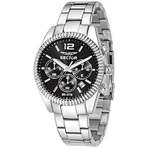 Sector R3273676003 Quartz chronograaf horloge met roestvrijstalen band, zilver, armband, zilver., Armband