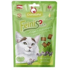 GranataPet FeiniSnack - Kattentraktaties - gevogelte en kattenkruid - 6 x 50 g - kattentraktaties - gezonde lekkernijen - zonder granen en suiker - beloning voor fluwelen poten