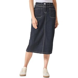 CECIL Midi-rok van jeans, gegroefde wassing, 33 W, Gegroefde wassing.