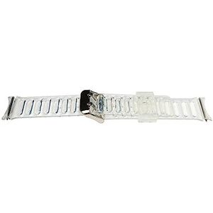 System-S Armband 20 mm TPU voor Samsung Galaxy Watch 5 4 smartwatch transparant wit wit transparant Eine Grösse Classic, Transparant wit, klassiek