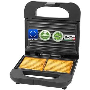 Emerio ST-130038 sandwichmaker - gemaakt in Europa - BPA-vrije en PFAS-vrije antiaanbaklaag (Xeradur 2) - gemaakt van ca. 70% gerecycled kunststof - zeer duurzaam - 700 W