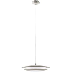 EGLO Connect Moneva-C Led-hanglamp, 1 lichtpunt, gemaakt van mat nikkelstaal en kunststof, wit met kleurtemperatuurverandering (warm, neutraal, koud), RGB, dimbaar, Ø 40,5 cm