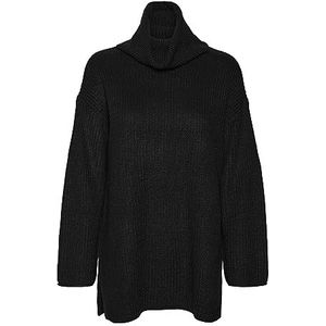 VERO MODA Vmsayla Ls Oversize Cowlnk Pullover Boo Sweater voor dames, zwart.