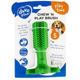 duvoplus, Chew `N Play Brush S – 12 x 7,6 x 7,6 cm, groen, speelgoed voor honden