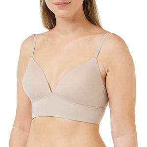 Athena - Dames bustier beha Easy Seconde huid - cup beha zonder beugel, perfecte grip - microvezel ultra stretch, café latte, L, Cafe Latte