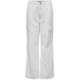 ONLY Onlmalfy-inez Hw Stripe Cargo Pnt Noos pour femme, Cloud Dancer/rayures : bleu, M / 32L