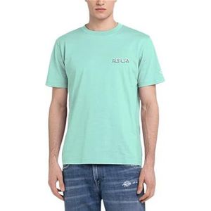 Replay T-shirt à manches courtes pour homme avec col rond, 189 Jade Green, 3XL