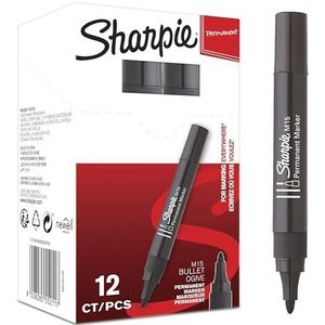 Sharpie M15 S0192584 Marker, medium punt, zwart, 12 stuks