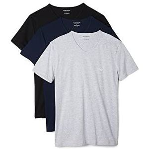 Emporio Armani Heren onderhemd 3-pack grijs marineblauw zwart S, grijs/marineblauw/zwart