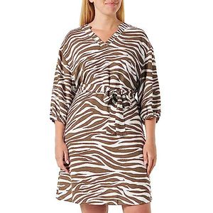 VERO MODA CURVE Vmseba 3/4 Abk Dress Wvn Ga Btq Cur casual jurk dames, Elastisch koord/Aop: seba