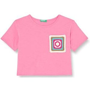 United Colors of Benetton T-shirt 3lhac10bv T-shirt met korte mouwen voor meisjes (1 stuk), Fucsia 258