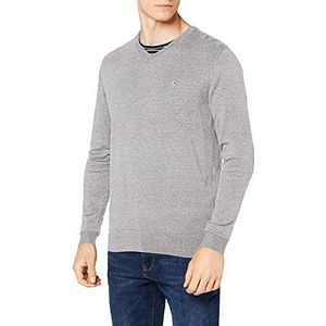 Tommy Hilfiger Core Cotton-Silk V-hals heren sweater, Cloud Htr