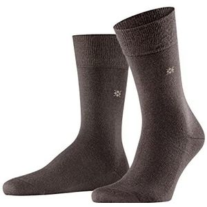Burlington Leeds ademende sokken voor heren, klimaatregulerend, geurremmend, wol, katoen, dun, versterkt, zacht, platte teennaad voor dagelijks gebruik en werk, 1 paar, Bruin 5930