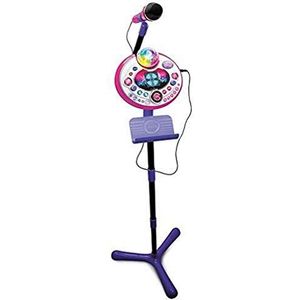 VTech Kidi SuperStar LightShow roze, karaoke-microfoon voor kinderen met discobal, mogelijkheid om de stem van de zanger te verwijderen, 6-12 jaar, Franse versie (mogelijk niet beschikbaar in het Nederlands)