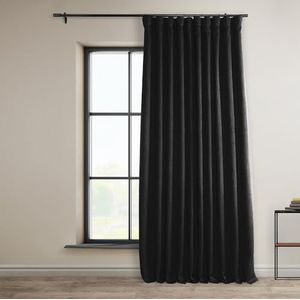 HPD Half Price Drapes Gordijnen linnen, extra groot, zwart, BOCH-LN21333-96-DW