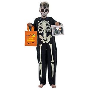 BOTI Skelet kostuum (maat 149) - Jongens - Halloween kostuum Pack