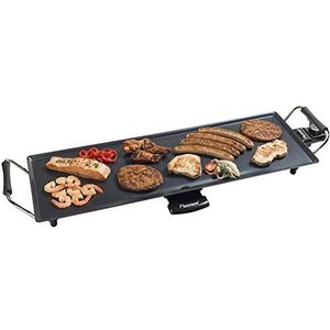 Bestron XL Teppanyaki Bakplaat voor 6 Personen, Tafelgrill electrisch met antiaanbaklaag, Grillplaat met 1800W, kleur: zwart