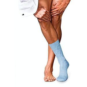 FALKE Heren nr. 2 ademende sokken klimaatregulerend kasjmier hoge kwaliteit elegant warm versterkt platte teennaad zacht op de huid 1 paar, Blauw (Blauw Melange 6266)