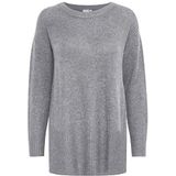 ICHI Ihkamara Long Ls Sweater dames, 200318/grijs melange, M, 200318/grijs melange