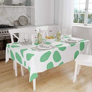 Bonamaison, Anti-schimmel, sneldrogend, vuilafstotend, machinewasbaar, 100% polyester, tafelkleed, petrolgroen, wit, 140 x 160 cm, ontworpen en geproduceerd in Turkije