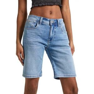 Pepe Jeans Slim Short Mw Damesshorts (1 stuk), Blauw (Denim-Mn7)