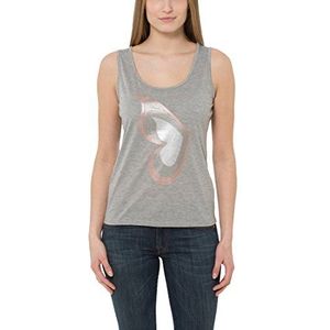 Berydale T-shirt sans manches pour femme Motif papillon pailleté, Gris chiné, XS