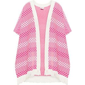 nascita Poncho tricoté pour femme, rose/blanc, M-L