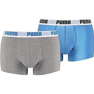 PUMA Set van 8 boxershorts voor heren, ondergoed, Blauw/Grijs