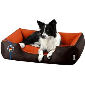 BedDog® Hondenbed LUPI, bruin/oranje, L ca. 80 x 65 cm, mand, hondenkussen