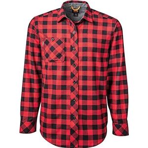 Timberland Pro Woodfort werkhemd voor heren, middelzwaar, flanel, met knopen, klassieke rode ruiten, 3XL, grote maat, Klassieke rode tegels