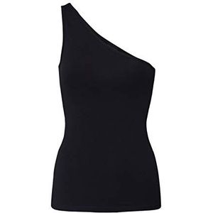 Urban Classics Dames asymmetrische top sporttop voor dames, Zwart (Zwart 00007)