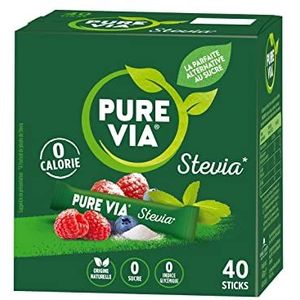 PURE VIA - Doos met 40 sticks - Stevia Poeder - Zero Calorie