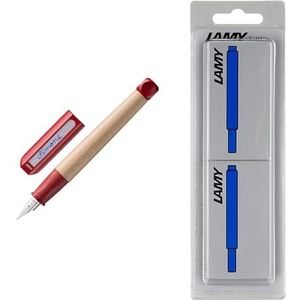 Lamy ABC vulpen rechtshandig rood & T10 1220536 - 10 inktpatronen, blauw