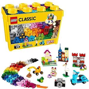 LEGO 10698 Classic Box met creatieve steentjes, Deluxe, kleurrijk en grappig, vanaf 4 jaar, bouwspeelgoed, opbergdoos, meerkleurig