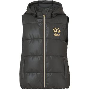 NAME IT Nmfmonay Gewatteerd vest voor meisjes, zwart.