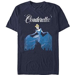 Disney Unisex Dancing Cinderella Organic T-shirt met korte mouwen Navy Blue, XXL, marineblauw