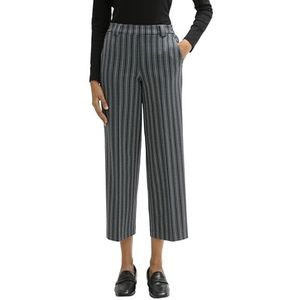 TOM TAILOR Pantalon droit Mia pour femme, 36552 - Contemporary Navy Check, 40W / 28L