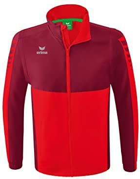 Erima Six Wings Unisex jas met afneembare mouwen, rood/wijnrood