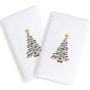 Linum Home Textiles Kerstboom, geborduurd, handdoeken, 2 stuks