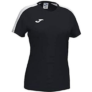 Joma Academy T-shirt voor meisjes, korte mouwen, zwart, wit, 2XS