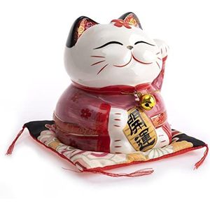 lachineuse - Kat Maneki Neko – Japanse geluksbrenger – beeldje van porselein – Kawaii deco object – Japanse kat Azië decoratie – geluk, geluk, fortuin