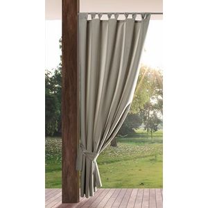 Eurofirany Garden Outdoorgordijn met lussen, afneembare lussen, zonwering, inkijkbescherming, winddicht, waterdicht, voor paviljoen, terras, pergola, 155 x 260 cm, cappuccino