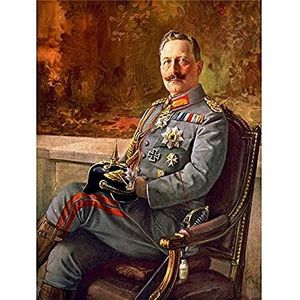 Wee Blue Coo Kaiser Wilhelm II Portret Kaiser Wilhelm II Duitse Kaiser grote kunstdruk poster wanddecoratie 45,7 x 61 cm