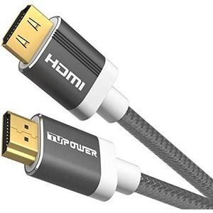 TUPower K41 HDMI-kabel 2.0b High Speed 4K HDR Arc 2160p video bij 60Hz UHD Ultra-HD 3D 18Gbit/s Ethernet 1,5m lang voor Blu-Ray-Players Playstation Xbox AV-receiver grijs