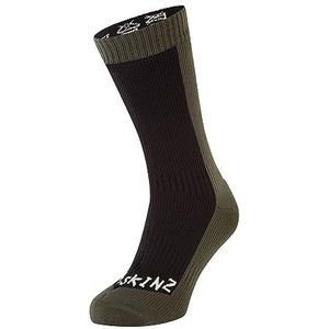 SEALSKINZ Starston Halflange sokken voor koud weer, Starston halflange sokken voor koud weer, uniseks, 1 stuk, Groen/Zwart