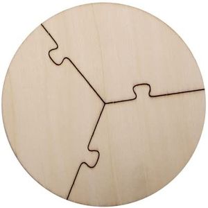 Sodertex - 3 ronde puzzels van hout, 3 mm diameter, 13 cm, 3 stuks, 1 kleuren, L310100