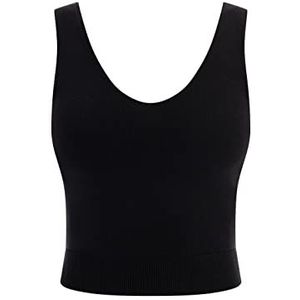 faina Débardeur en tricot pour femme, Noir, XS