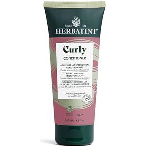 Herbatint Curly Conditioner Krullende Balsem – 200 ml, biologische voedende balsem speciaal voor krullend of golvend haar, Ecocert-gecertificeerd, exclusieve formule met natuurlijke extracten,