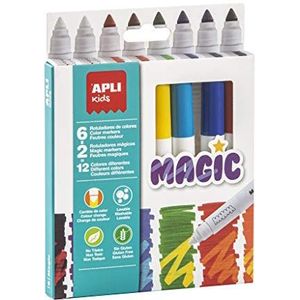 APLI Kids 16808-8 Magic viltstiften - 6 kleuren + 2 magische