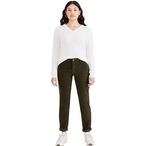 Dockers New Weekend Harvest Gold Cotton Chinobroek voor dames, Forest Night